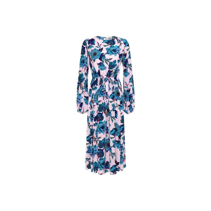 DVF Diane Von Furstenberg Floral print Long sleeved Midi Dress-0
