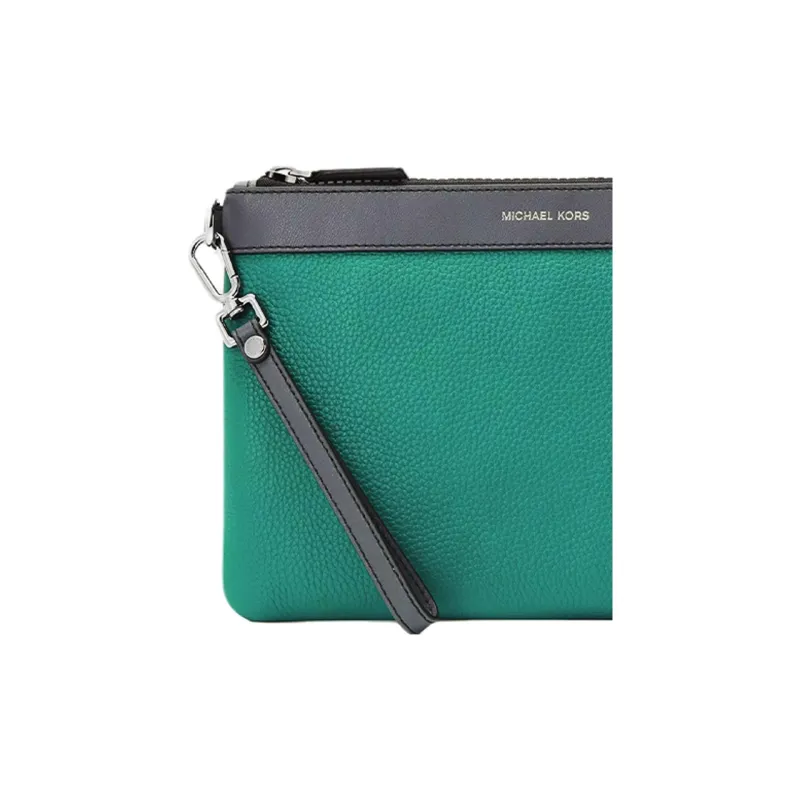 MICHAEL KORS Leather Toiletry Bag, Wallet, Clutch Small Size Men's Green-4