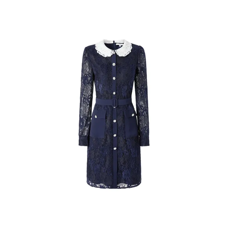 JZ. ANNAKRO Long Sleeved Dresses Women's Dark Blue-0