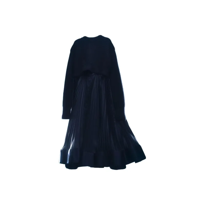 Sacai Long-Sleeved Dresses Women's Black-0