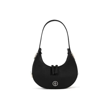 Vigno Synthetic Leather Crescent Bag Handbag Women's Black/Apricot/Pink
