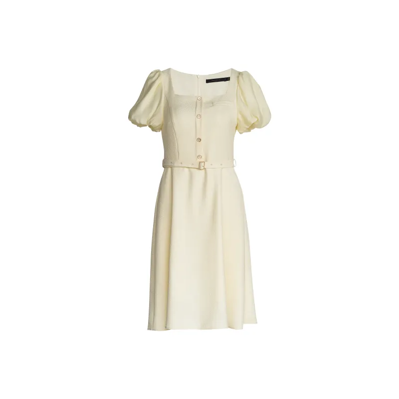 ROEYSHOUSE Short Sleeved Dresses Women's Light Yellow-0