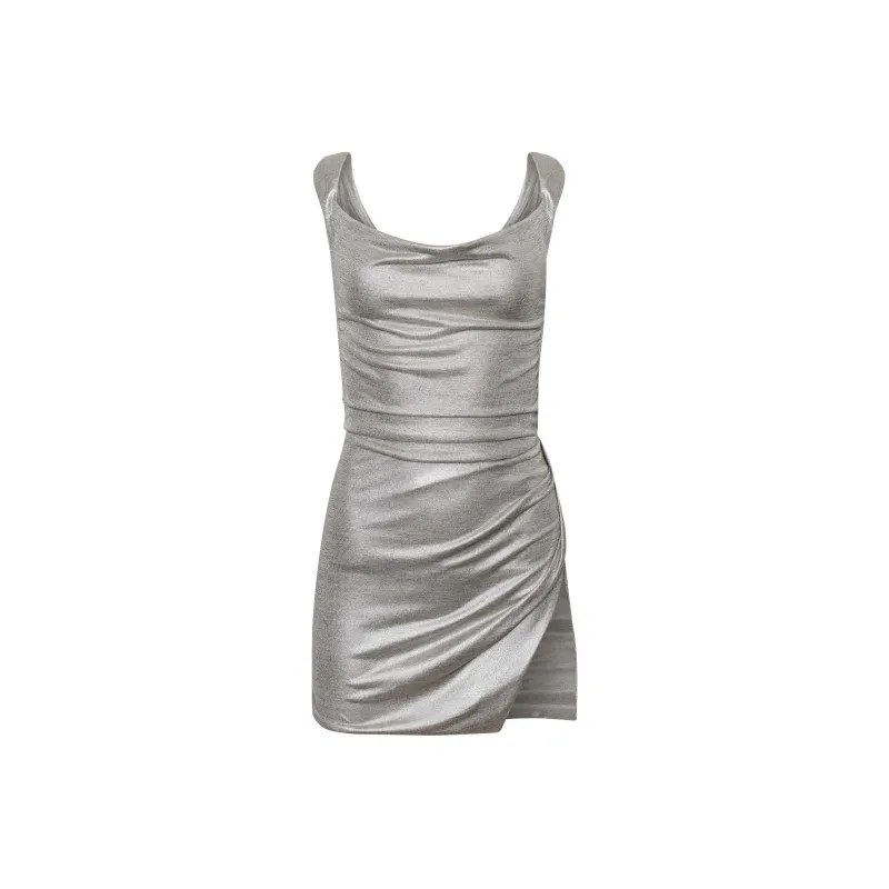 Tiger Mist JOSLIN MINI DRESS Slip Dresses Women's Silver-0