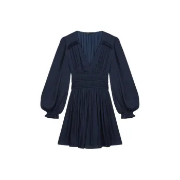Maje Ruffled Satin Mini Dress