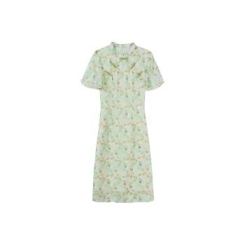 HUASJ Short Sleeved Dresses Women's Fresh Green