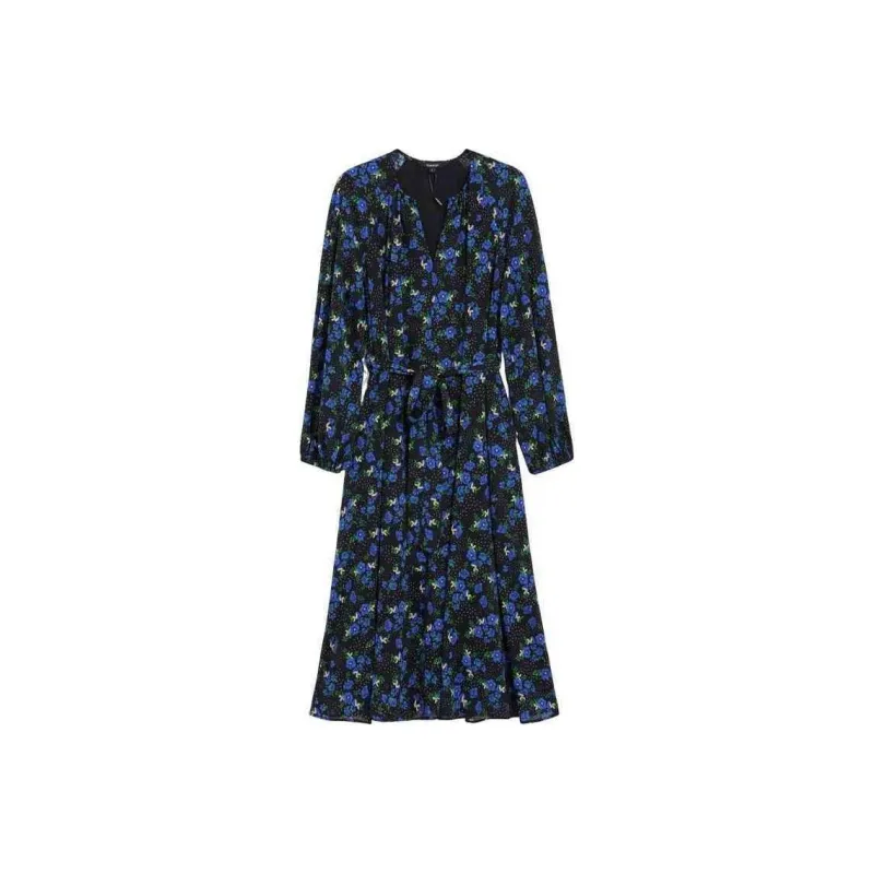 Bebe Long Sleeved Dresses Women's Black Multicolor-0