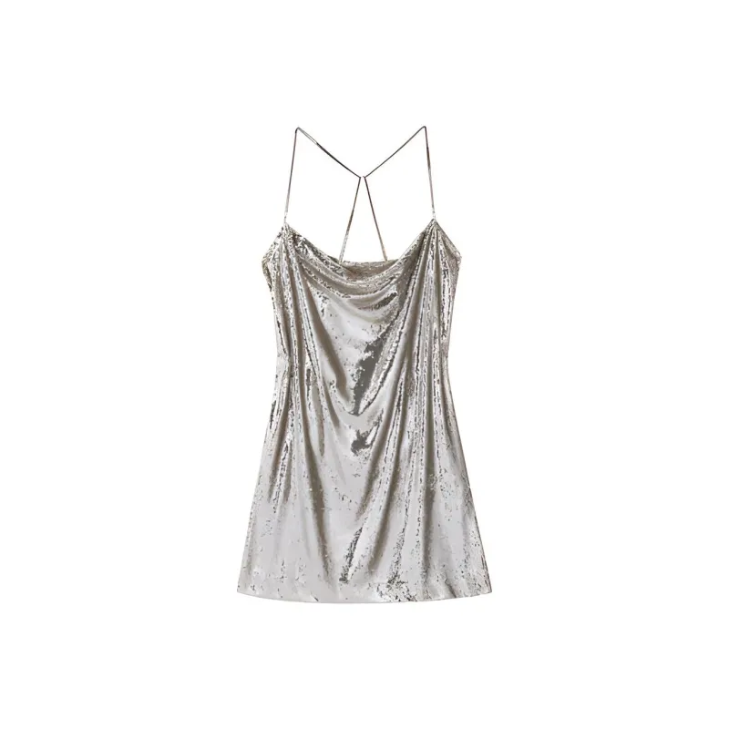 Maje Slip Dresses Women's Silver-0