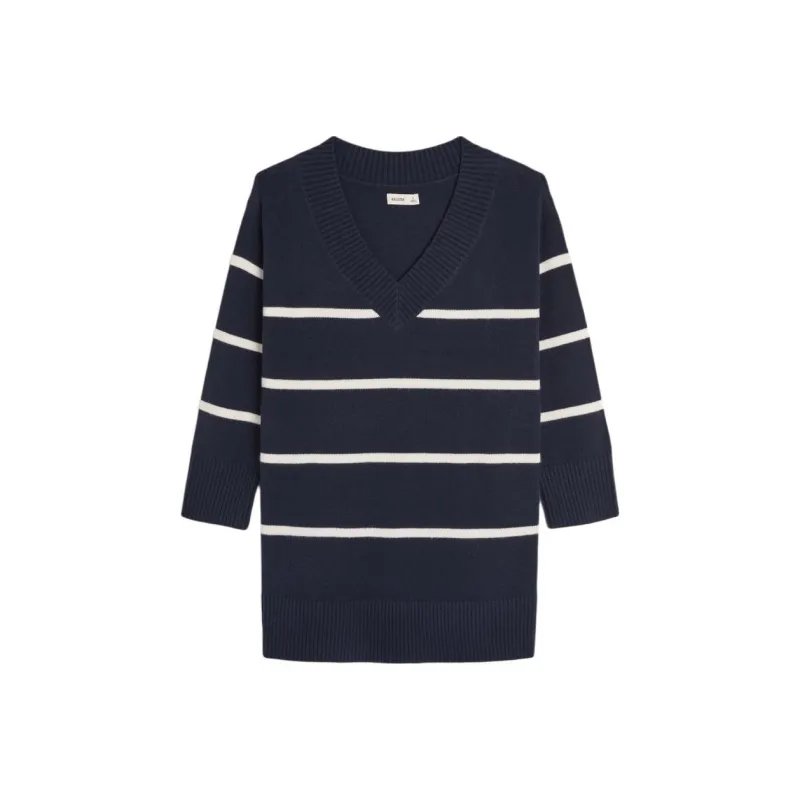 Hollister Long-Sleeved Dresses Women's Marine Blue Stripe-0