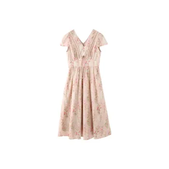 PAZZO Short Sleeved Dress Women's Little Pink Floral