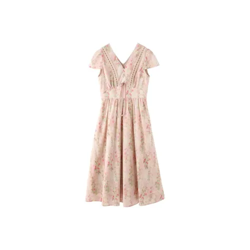 PAZZO Short Sleeved Dress Women's Little Pink Floral
