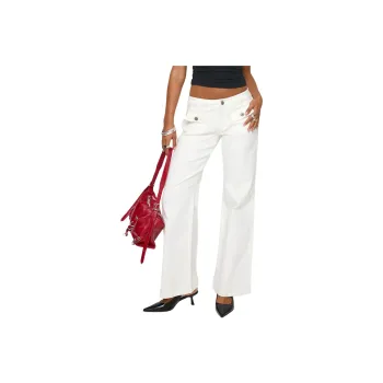 PRINCESS POLLY BENICALE LOW RISE CARGO PANTS Cargo Pants Women's White/White