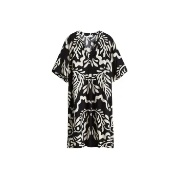H&M Short Sleeved Dresses Women's Black/White Pattern