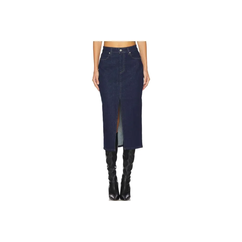 PAIGE Denim Long Skirts Women's Blue-0