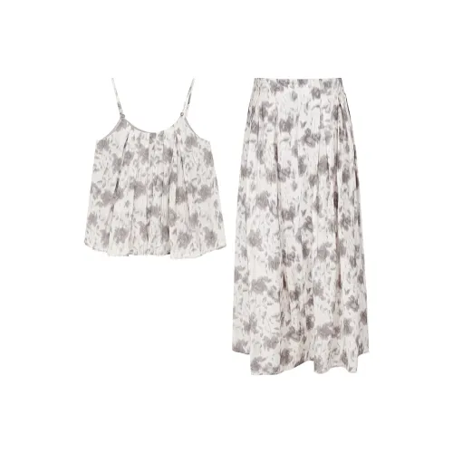 3COLOUR Casual Suits Women's Set Heather Gray Camisole+Skirt