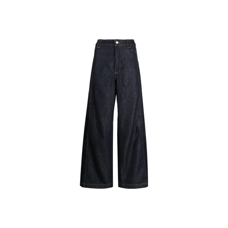 LACOSTE Logo-embroidered Wide-leg Jeans-0