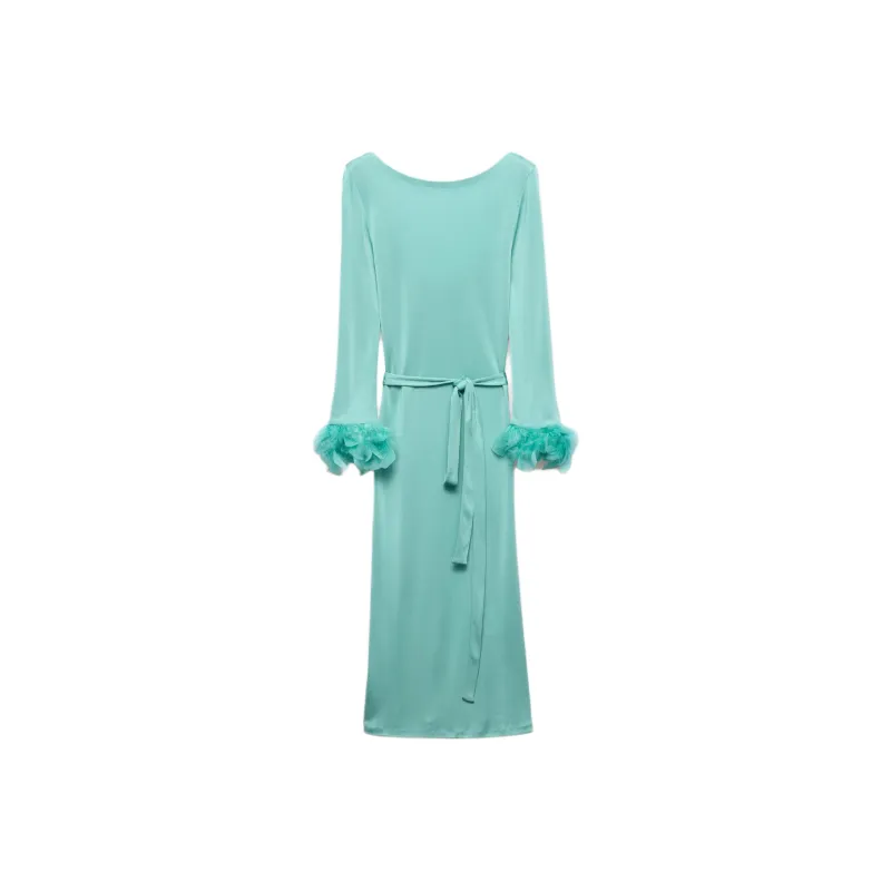 PRADA Long Sleeved Dress Women's Jadeite Green-0