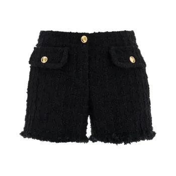 VERSACE Fringed Hem Blend Shorts