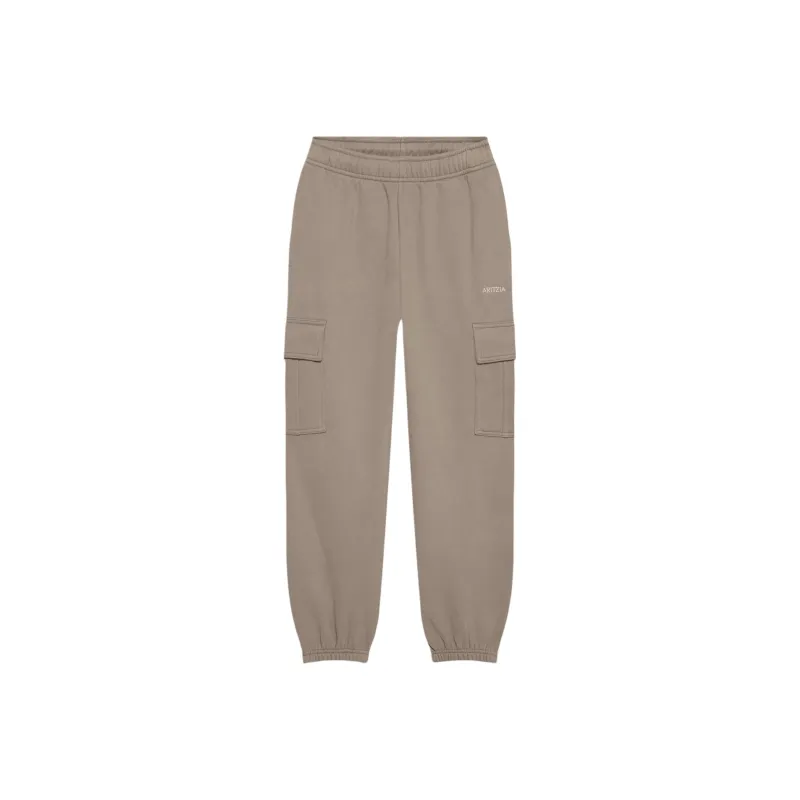 ARITZIA Cozy Sweatfleece New Mega CargoTM Jogger Cargo Pants Women's Turner Taupe/Taupe Gray-Brown-0