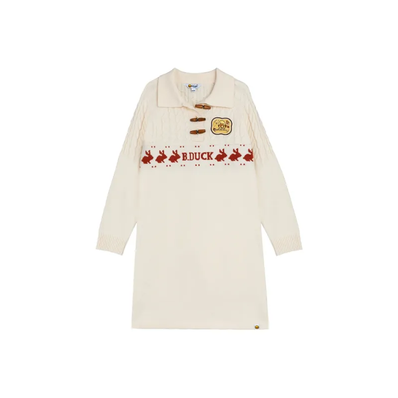 B.Duck Long Sleeved Dresses Women's Ecru-0