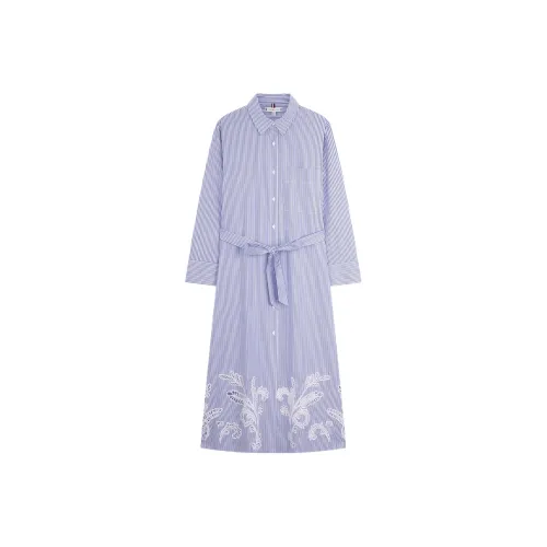 tommy color Hilfiger Long Sleeved Dress Women's Blue White Stripes