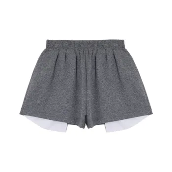 MUKOK Casual Shorts Women's Elegant Gray