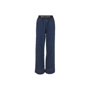 PALM ANGELS Logo-tape Denim Pajama Bottoms