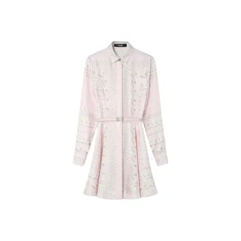 VERSACE Chain Printed Belted Mini Dress