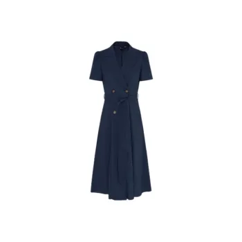 IDPAN Short Sleeved Dress Women's Navy Blue