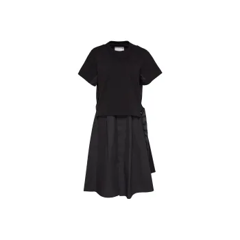 Sacai Short Sleeved Dress Women's Black