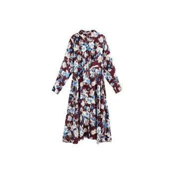 Yiner Long Sleeved Dress Women's Fuchsia