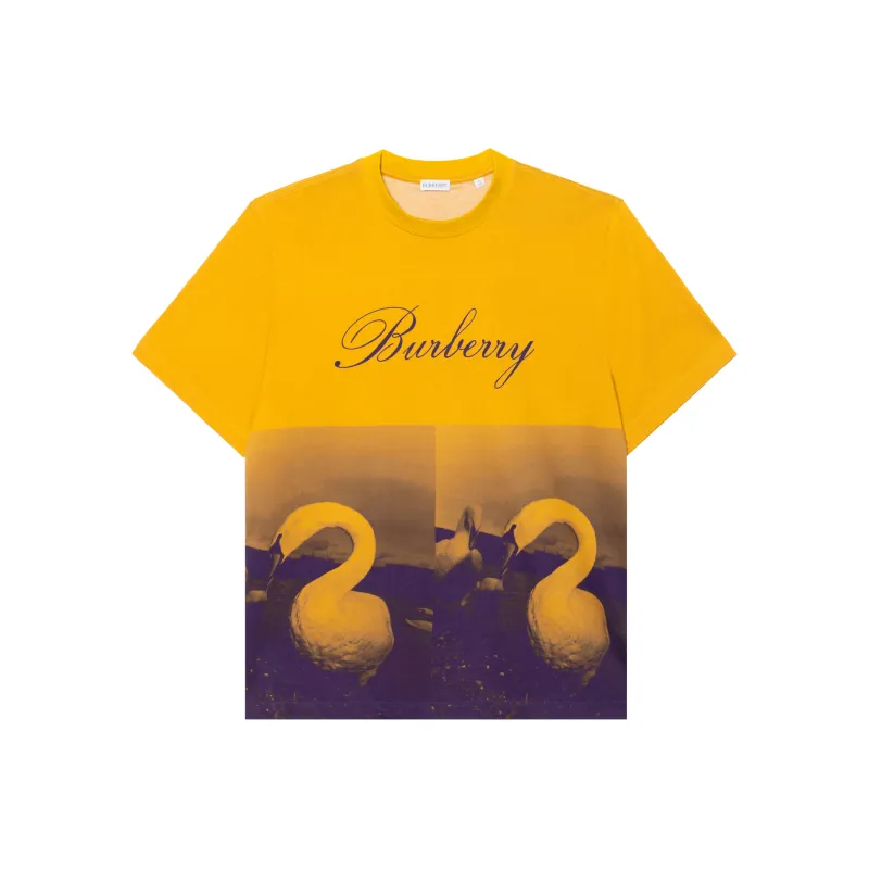 Burberry Swan Graphic Short Sleeve T Shirt-0