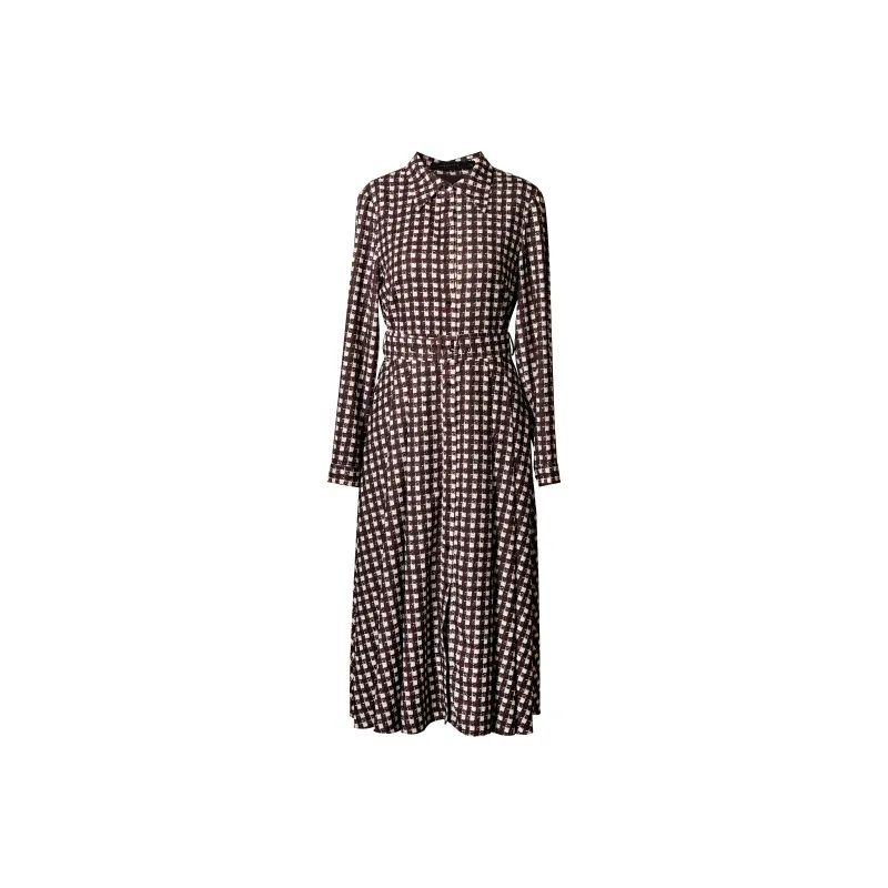 ROEYSHOUSE Long Sleeved Dresses Women's Plaid-0