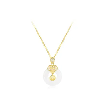 Love Link Chalcedony Jade Necklaces Women's