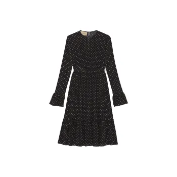 GUCCI Polka Dot Long Sleeve Dress