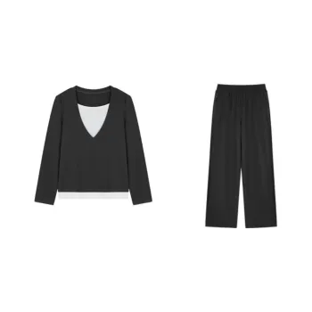 Mo Han Yi Mei Casual Suit Women's Gray & White