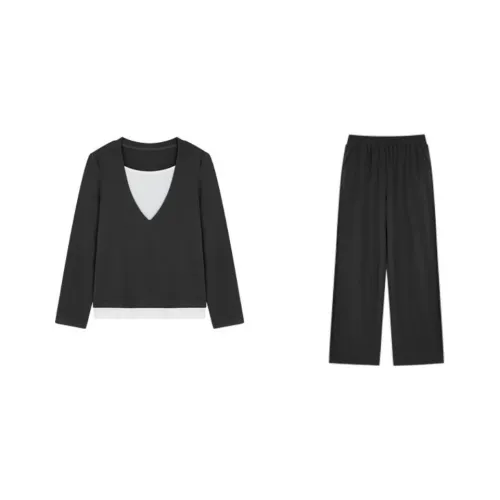 Mo Han Yi Mei Casual Suit Women's Gray & White