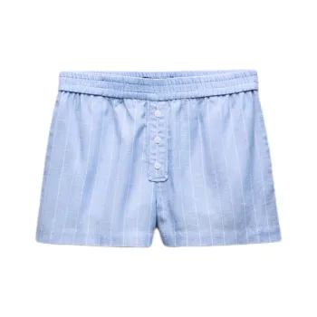 ZARA Trf Casual Shorts Women's Blue/White