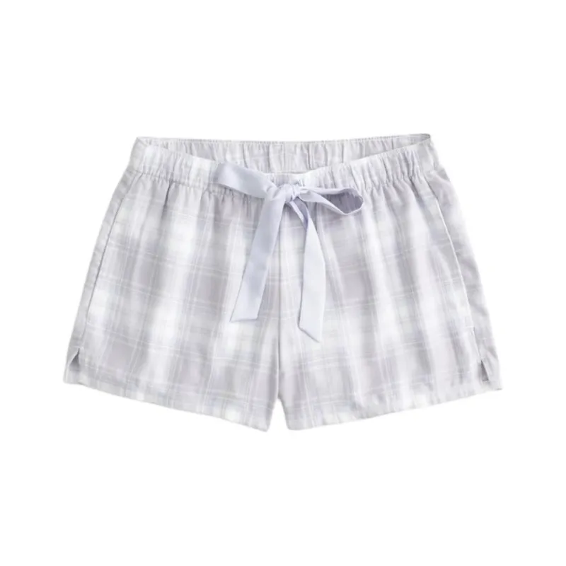Hollister Casual Shorts Women's Gray Plaid-0