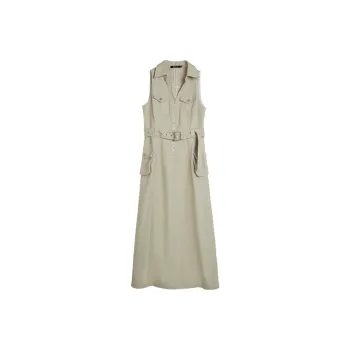 ELLE Sleeveless Dress Women's Khaki Green