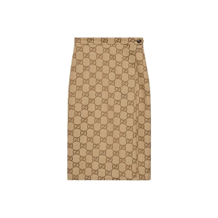 GUCCI X Balenciaga The Hacker Project Maxi Gg Skirt Beige/Ebony-0