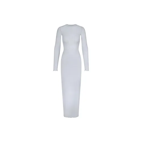 SKIMS SHEER MODAL LONG SLEEVE LONG DRESS Long Sleeved Dresses Women's PEARL/Pearl