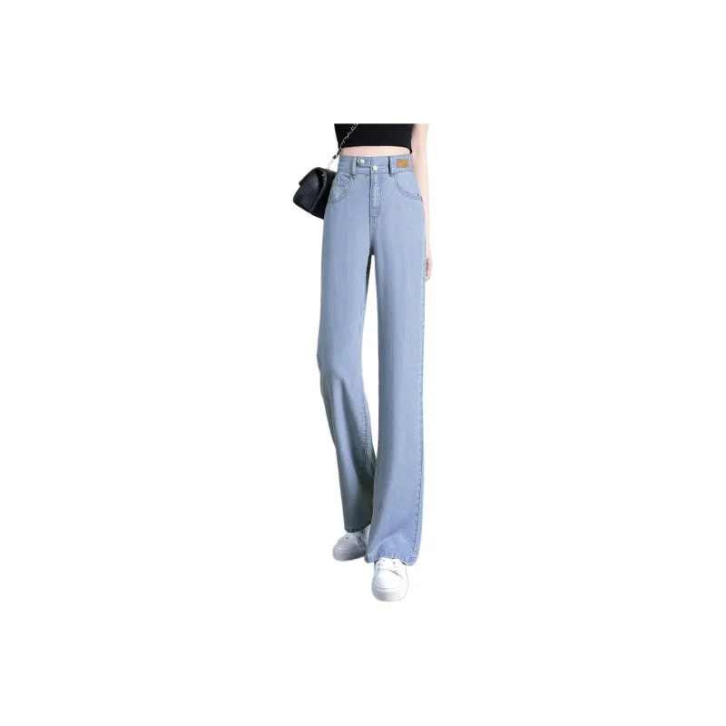 Mo Han Yi Mei Jeans Women's Light Blue-0
