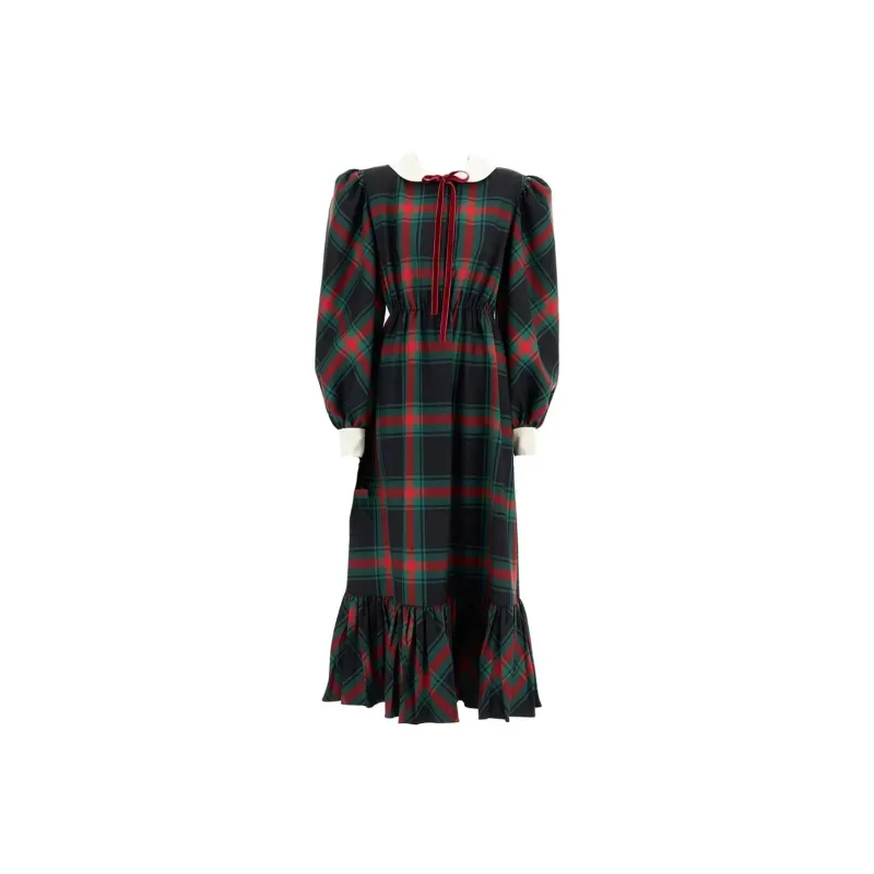 GUCCI Long-Sleeved Dresses Women's Red Green-0