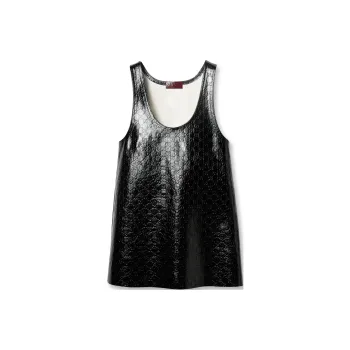 GUCCI GG debossed Leather Minidress
