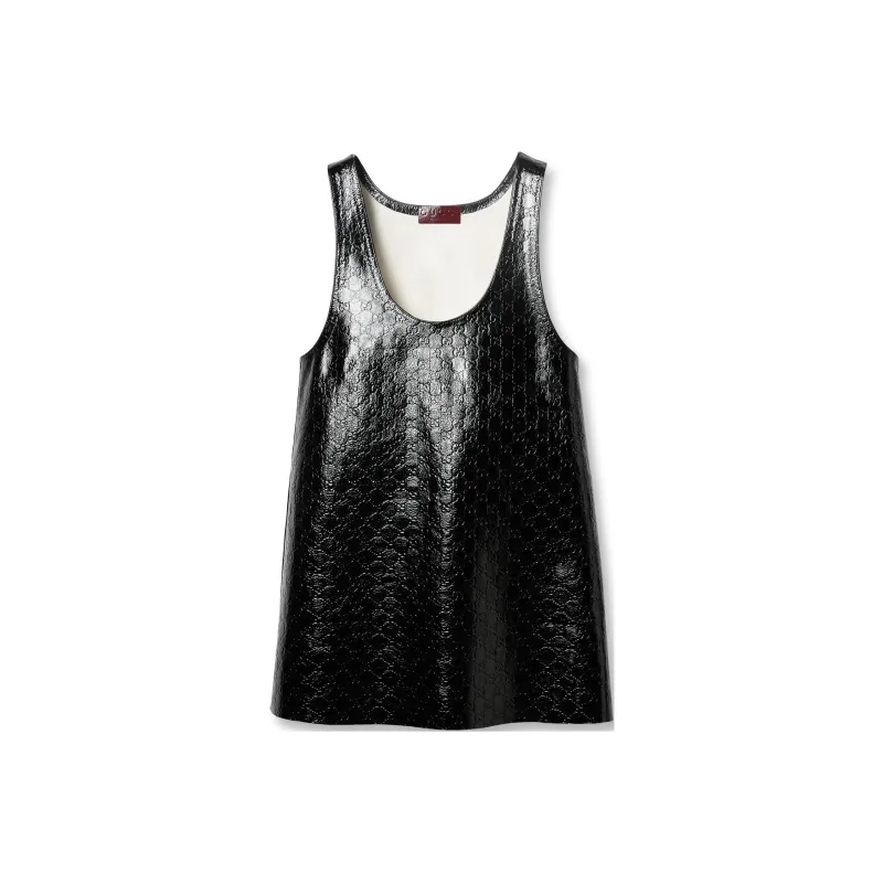 GUCCI GG debossed Leather Minidress-0