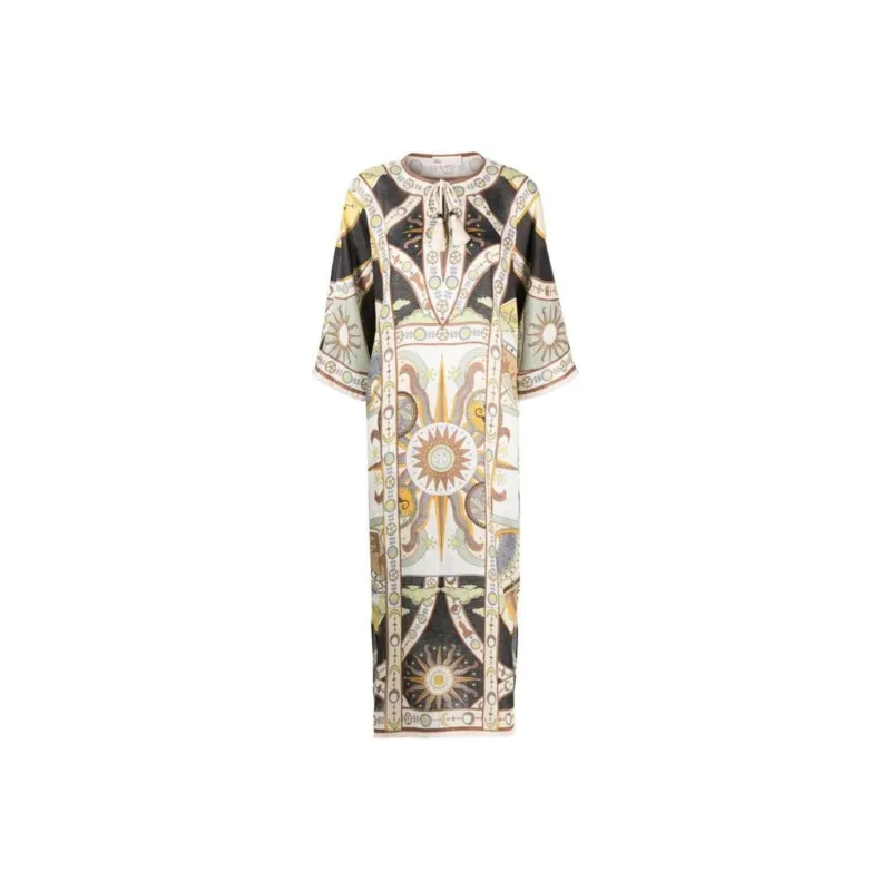 TORY BURCH Graphic print Linen Midi Dress-0