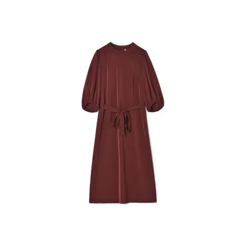 Mapping Short Sleeved Dresses Women's Brick Red