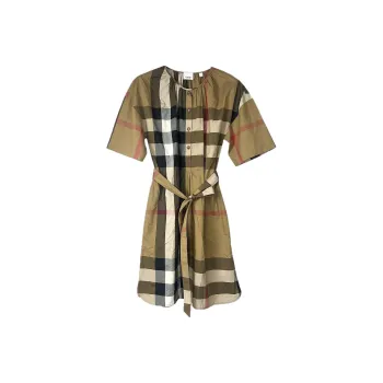 Burberry SS25 Short Sleeved Dress Women's Brown