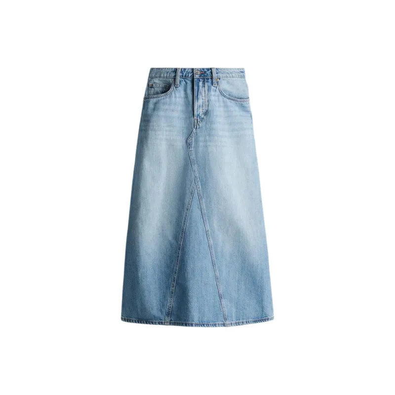 H&M Denim Long Skirt Women's Blue-0