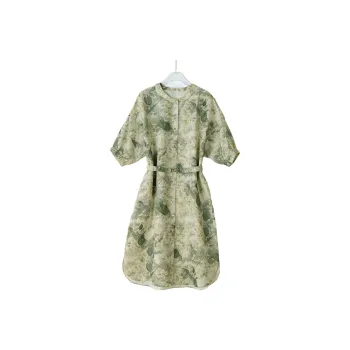 To The West Short Sleeved Dresses Women's Green And Lush Poem